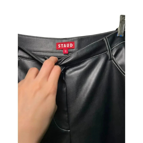 Staud Domino Vegan Leather Cargo Pants size 10 - Picture 7 of 9